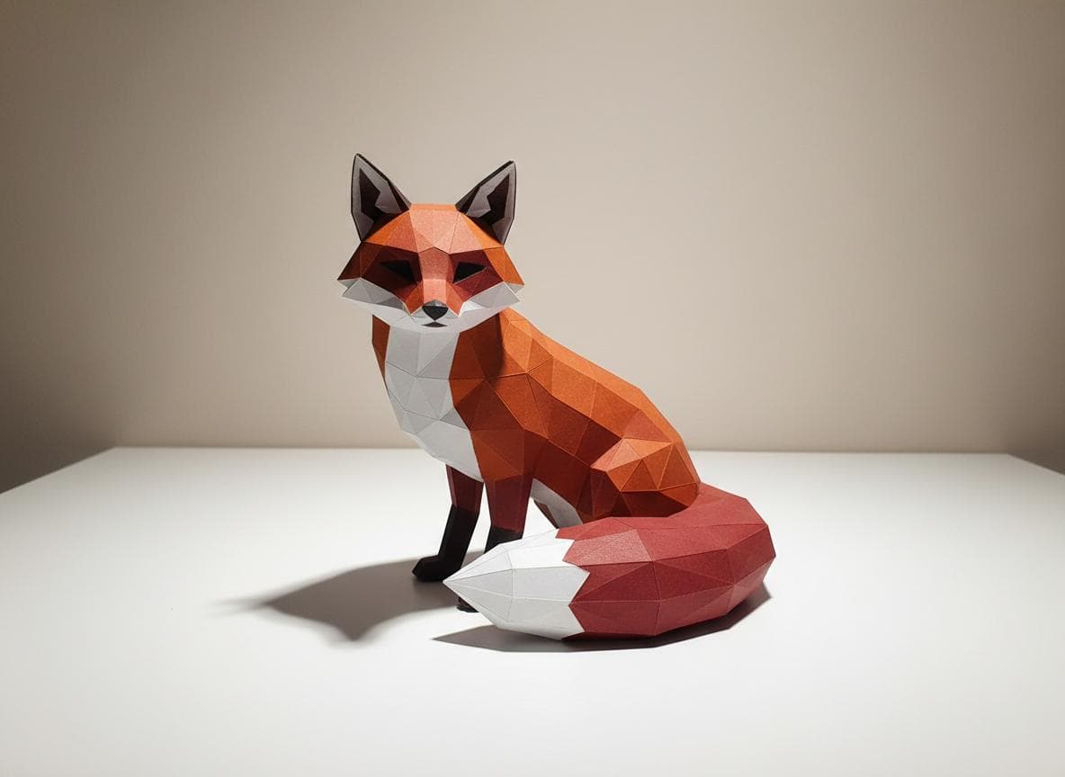 3D Paper Fox Papercraft